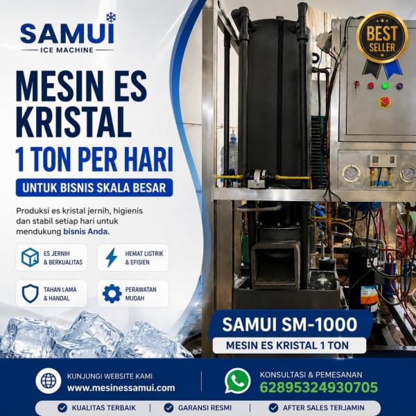 Mesin Es Kristal 1 Ton per Hari untuk Bisnis Skala Besar
